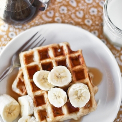 Banana Bread Yeasted Waffles