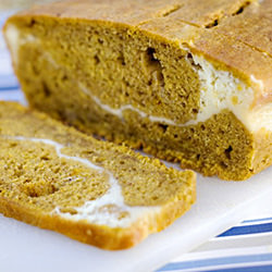 Cream Cheese Rippled Pumpkin Bread