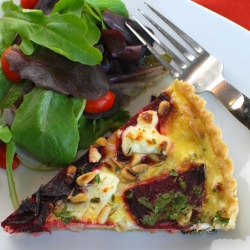 Beet, Leek, and Goat Cheese Tart