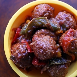 Crockpot Meatballs and Peppers