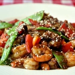 Spicy Blackbean and Ginger Shrimp