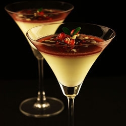 Panna Cotta with Pomegranate Sauce