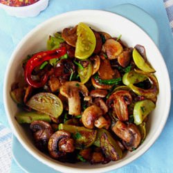 Green Tomatoes and Mushrooms