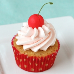 Cherry-Filled Almond Cupcakes