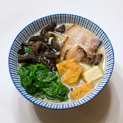 Miso Udon with Mushrooms, Spinach…