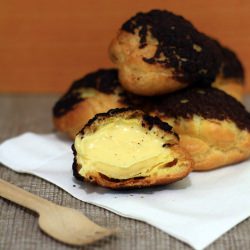 Cookie-topped Cream Puffs