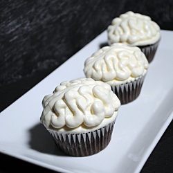 Ganache Filled Brain Cupcakes