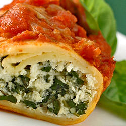 Spinach – Cheese Stuffed Manicotti