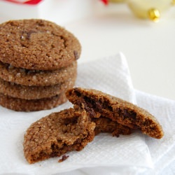 Chewy chocolate gingerbread cookies