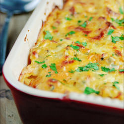 Cauliflower, Potato and Tomato Gratin