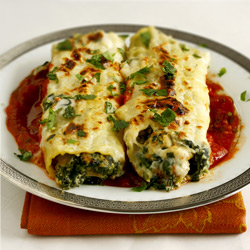 Baked Spinach Manicotti Pasta