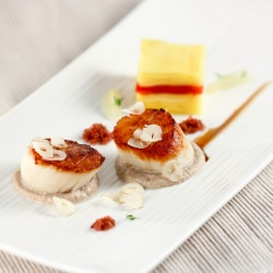 Butter Poached and Seared Scallops