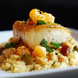 Pan-Roasted Sea Bass with Couscous