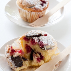 Raspberry and Dark Chocolate Muffins