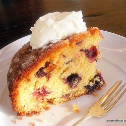 Lemon Butter Cake with Blueberries