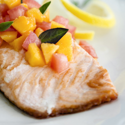 Salmon with Papaya Chutney