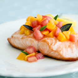 Salmon with Papaya Chutney