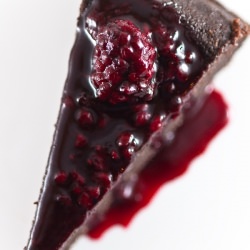 Chocolate Cake w/ Blackberry Sauce