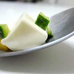 Panna Cotta with Mango and Cucumber