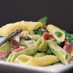 Garganelli w/ Peas and Prosciutto