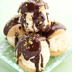 Pistachio Profiteroles