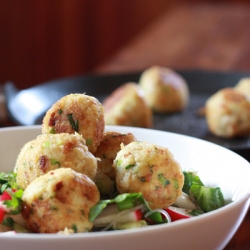 Crab Balls and Asian Salad