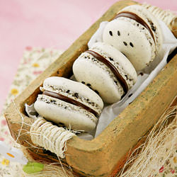 Black Sesame and Nutella Macarons