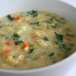 Sweet Potato, Corn & Kale Chowder