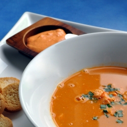 Lobster Bisque with Rouille Sauce