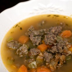 Farro Soup with Spicy Sausage