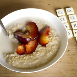 Plum Porridge w/ Maple Syrup