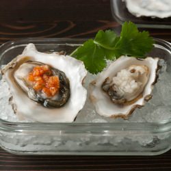 Oysters with Kimchi Puree