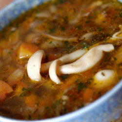 Beef, Barley and Mushroom Soup