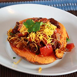 Chili-Topped Sweet Potatoes