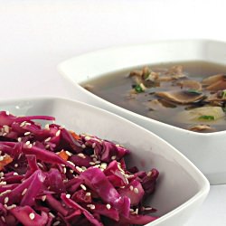 Red Cabbage Salad & Mushroom Soup