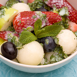 Mixed Fruit Salad in Minty Sauce