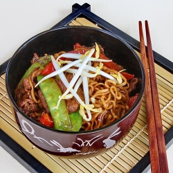 Black Bean Beef with Noodles