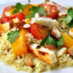 Bulgur with Vegetables & Halloumi