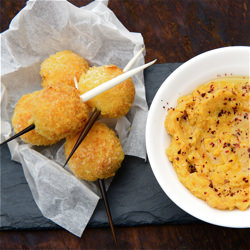 Carrot Arancini Balls and Houmous