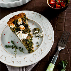 Mushroom Kale and Goat Cheese Tart