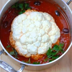 Whole Cauliflower in Marinara Sauce