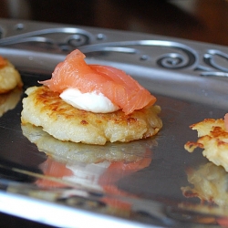 Potato Pancakes w/ Smoked Salmon