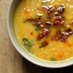 Red Lentil Soup with Sage and Bacon