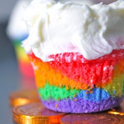 Mini Rainbow Cupcakes