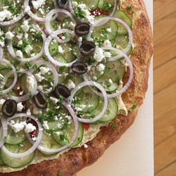 Mediterranean Hummus Pizza