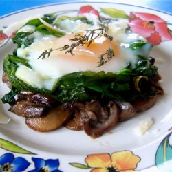 Fried Egg Over Brandy Mushrooms