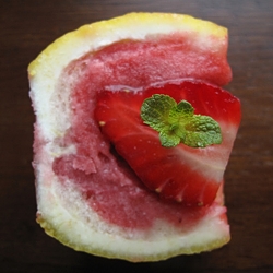 Berry Balsamic Sorbet in Lemon Cups