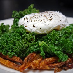 Poached Egg, Kale and Fries