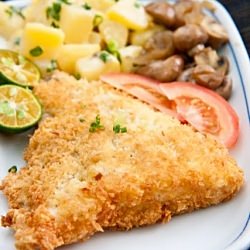 Dory Fish with Potato and Mushroom