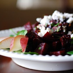 Roasted Beet Goat Cheese Pear Salad